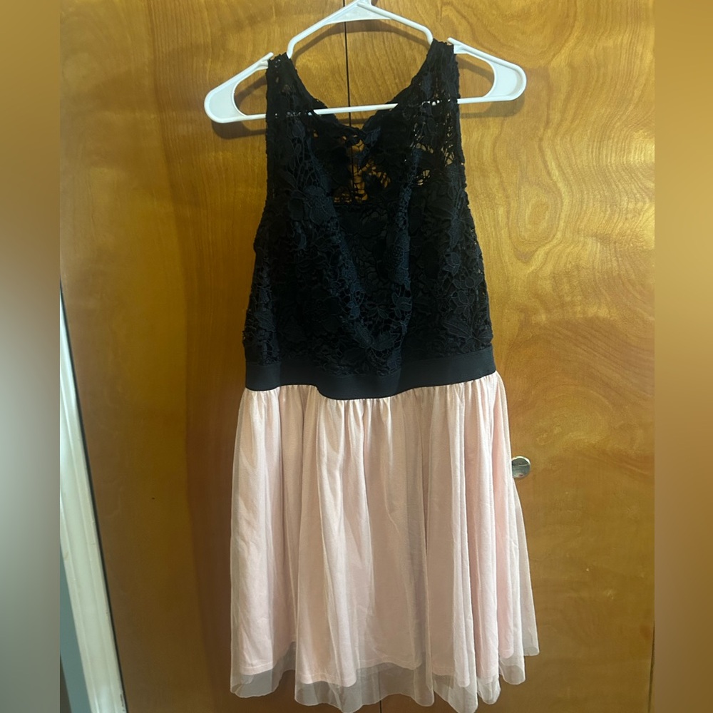 LC Lauren Conrad Black Lace and Pink Dress